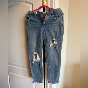 Abercrombie & Fitch Blue Distressed Boyfriend Jeans